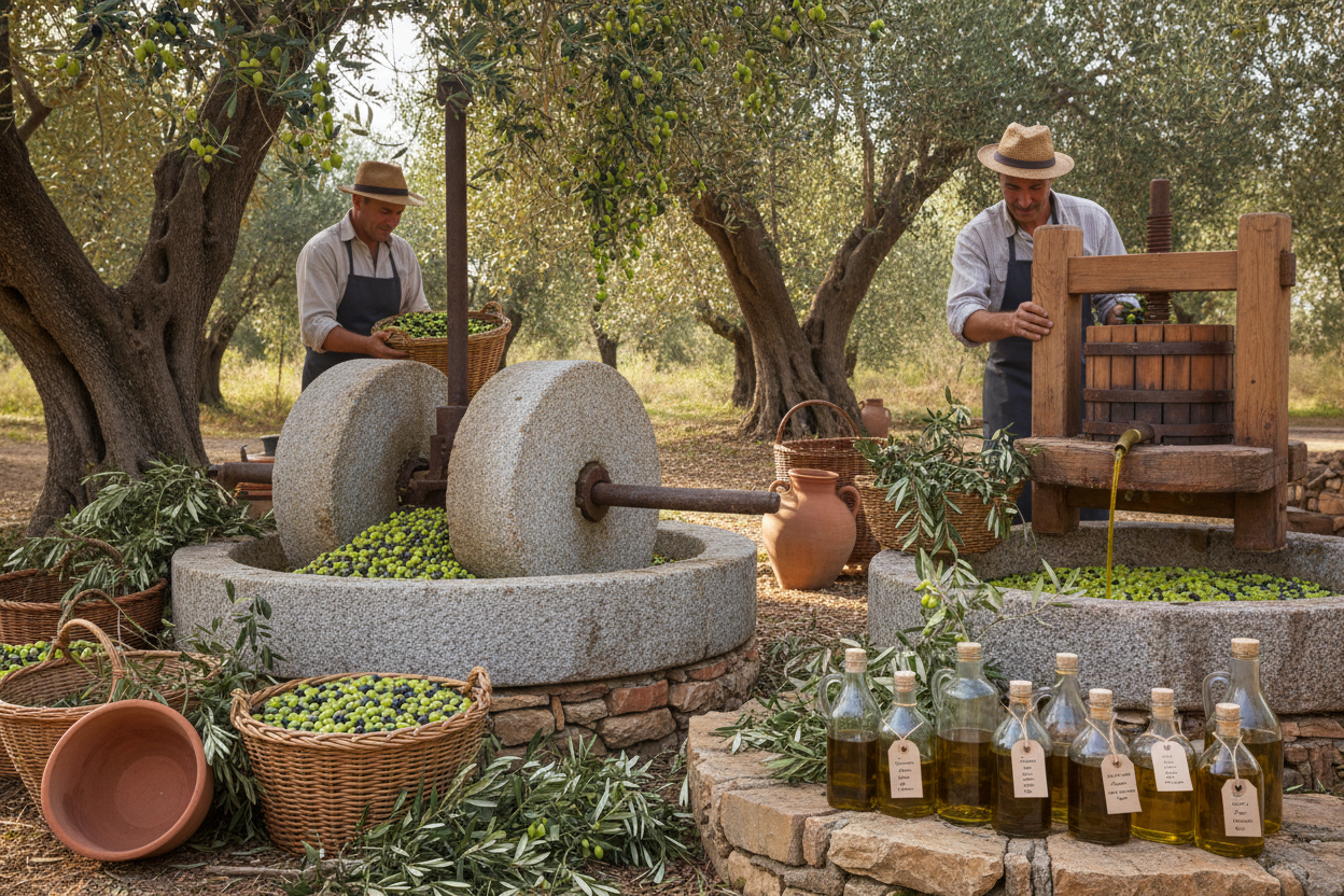 Olive trees and olive groves